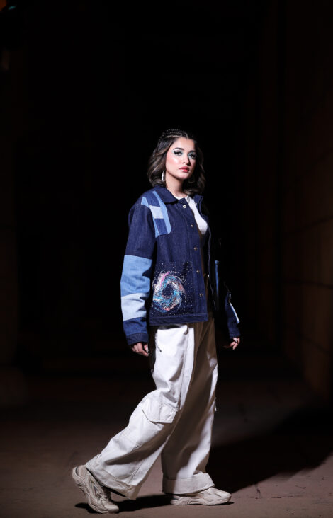 “Blue Sky Vortex” Unisex Denim Jacket